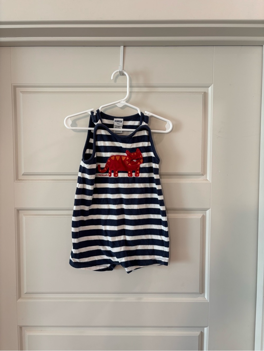 Oshkosh Baby Navy & White Striped Kitten Tank Romper